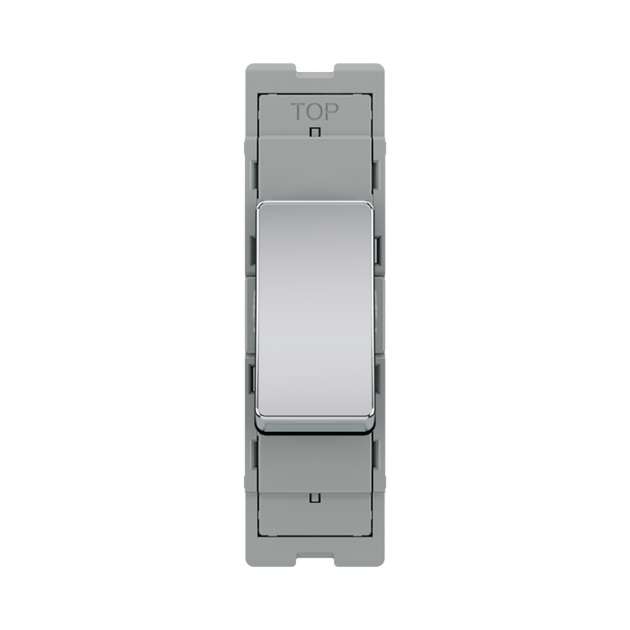 BG GridLite Polished Chrome 20A 2 Way Retractive Switch Module MPC142 – front view