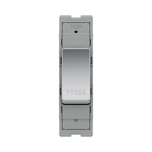 BG GridLite Polished Chrome 20A 1 Way Retractive PRESS Switch Module MPC14PR – front view