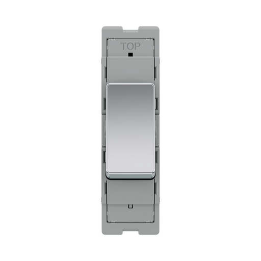 BG GridLite Polished Chrome 20A 1 Way Retractive Switch Module MPC14 – front view