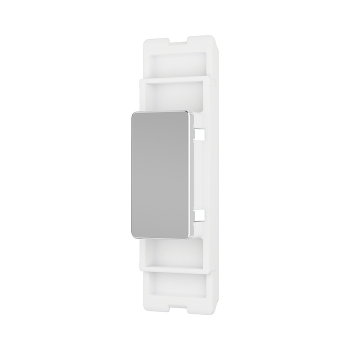 BG GridLite Polished Chrome Blank Module MPCBLNK – angled view