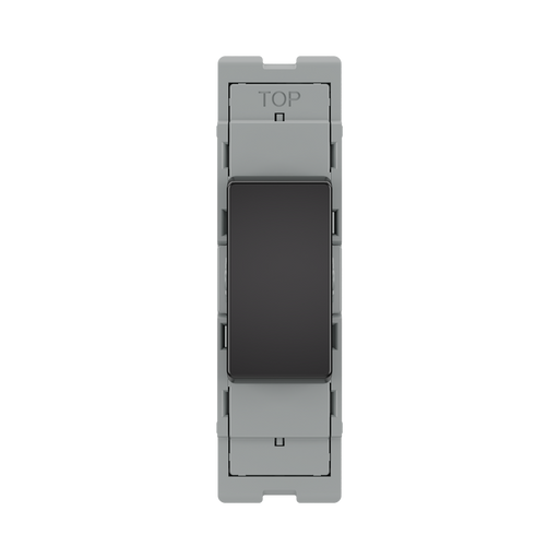 BG GridLite Evolve Gloss Black 20A 2 Way Single Pole Centre-Off Switch Module MPCDB12C – front view