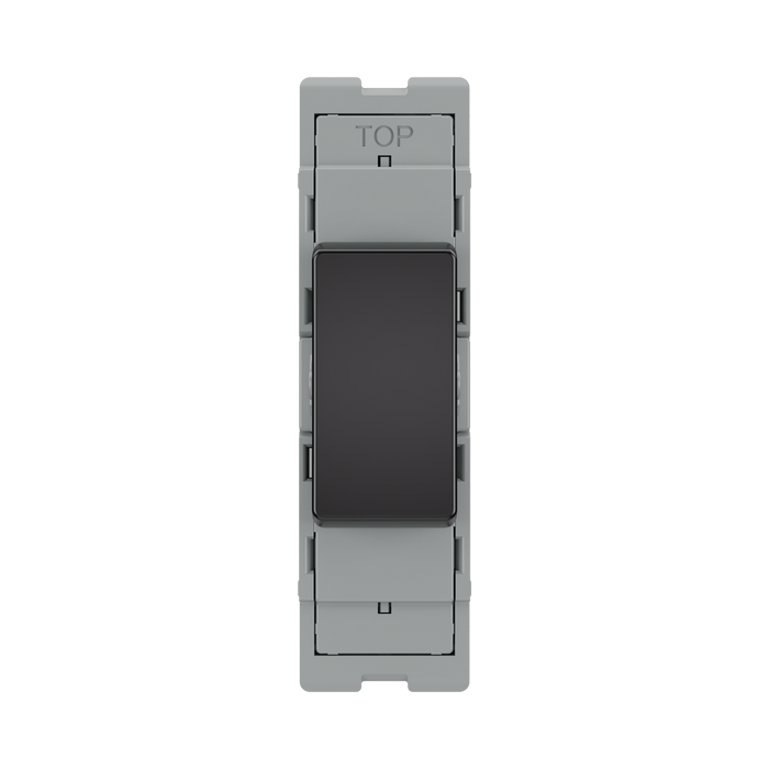 BG GridLite Evolve Gloss Black 20A 2 Way Single Pole Centre-Off Switch Module MPCDB12C – front view