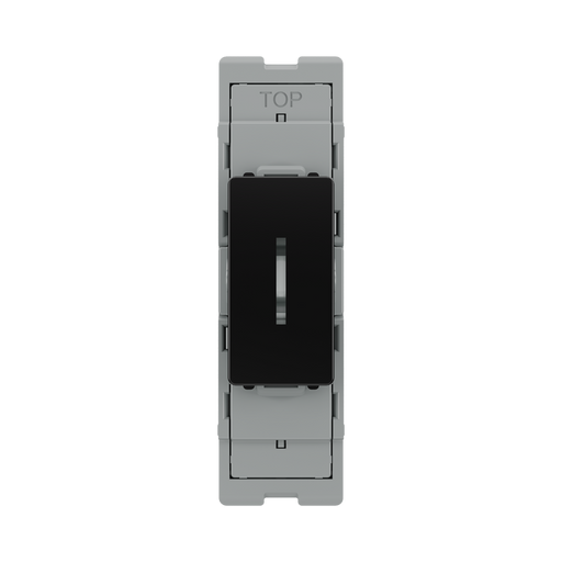 BG GridLite Evolve Gloss Black 20A 16AX 2 Way Single Pole Key Switch Module MPCDB12KY – front view