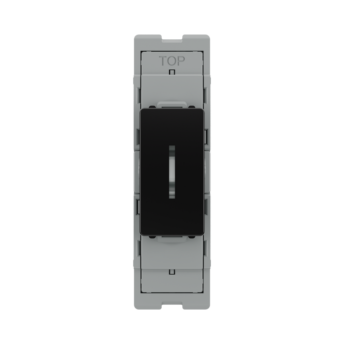 BG GridLite Evolve Gloss Black 20A 16AX 2 Way Single Pole Key Switch Module MPCDB12KY – front view