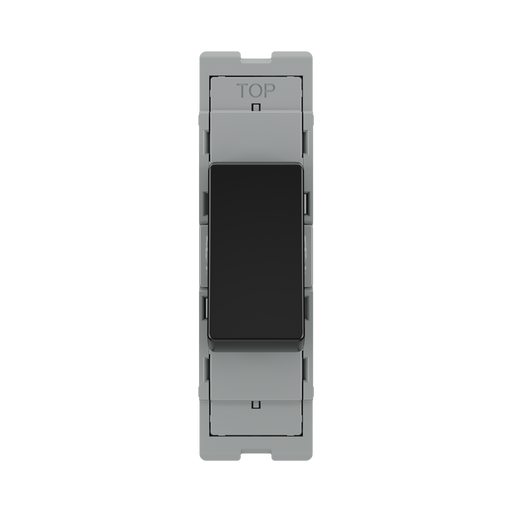 BG GridLite Evolve Gloss Black 20A 16AX 2 Way Single Pole Switch Module MPCDB12 – front view