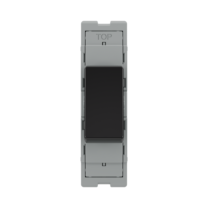 BG GridLite Evolve Gloss Black 20A 16AX 2 Way Single Pole Switch Module MPCDB12 – front view