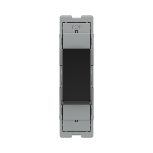 BG GridLite Evolve Gloss Black 20A 16AX Intermediate Switch Module MPCDB13 – front view