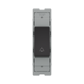 BG GridLite Evolve Gloss Black 20A 2 Way Retractive Bell Symbol Switch Module MPCDB142BELL – front view