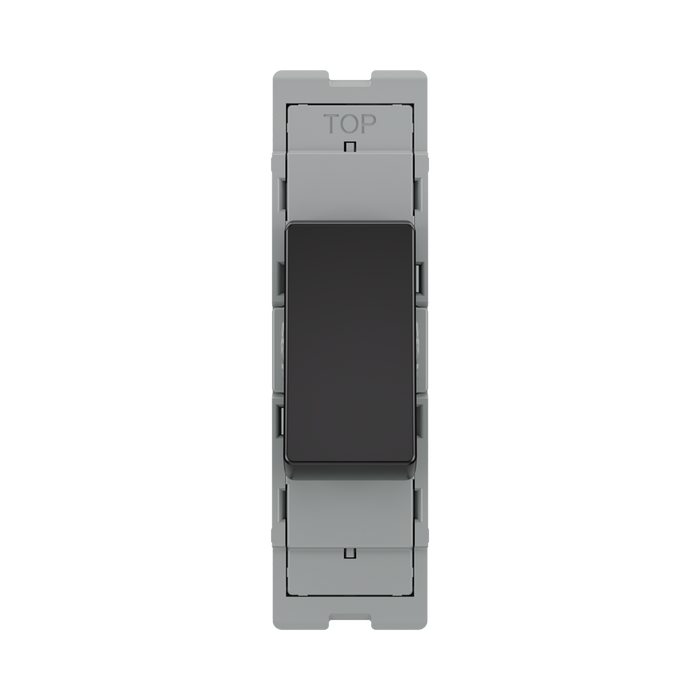 BG GridLite Evolve Gloss Black 20A 2 Way Retractive Switch Module MPCDB142 – front view