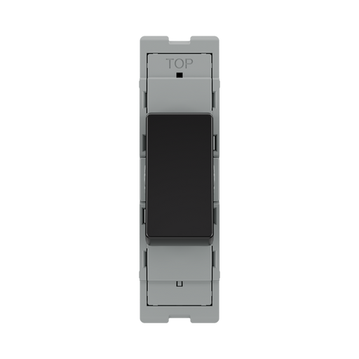 BG GridLite Evolve Gloss Black 20A 1 Way Retractive Switch Module MPCDB14 – front view
