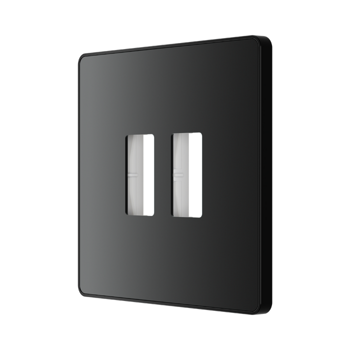 BG GridLite Evolve Black Chrome 2G Grid Plate MPCDBC2B – angled view