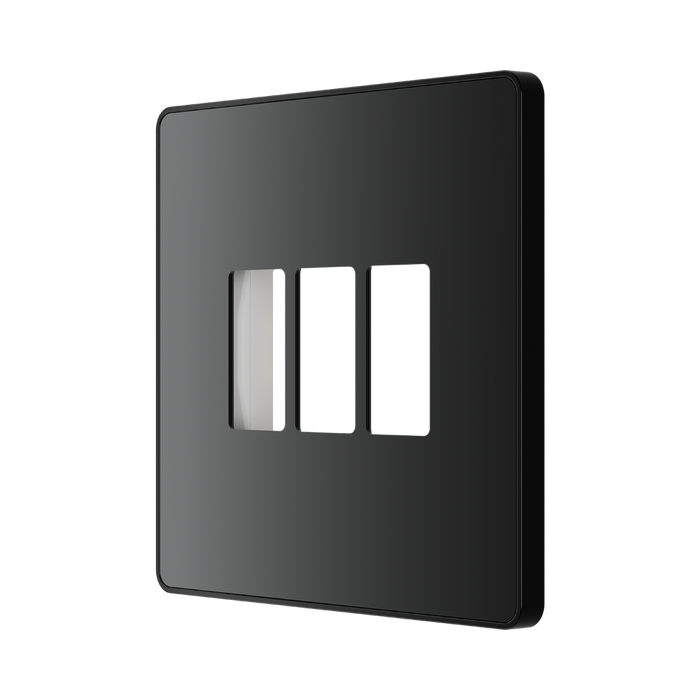 BG GridLite Evolve Black Chrome 3G Grid Plate MPCDBC3B – angled view
