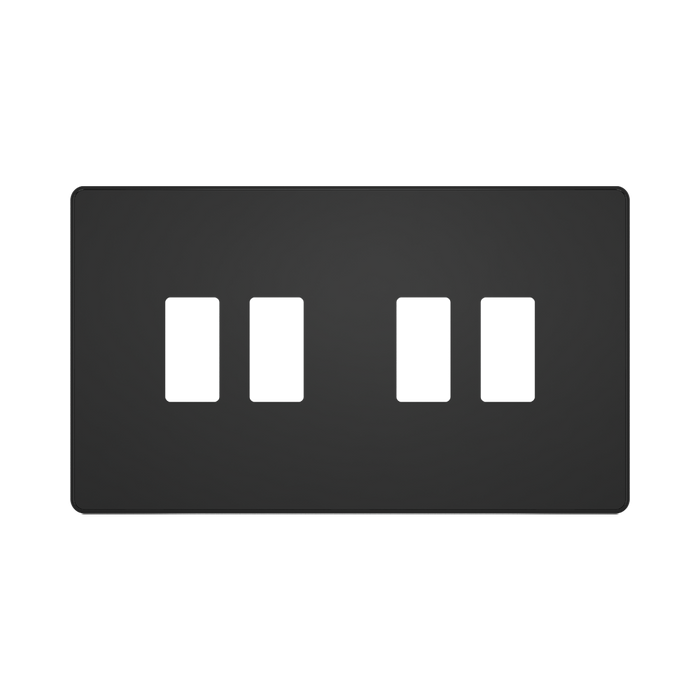 BG GridLite Evolve Black Chrome 4G Grid Plate MPCDBC4B – front view