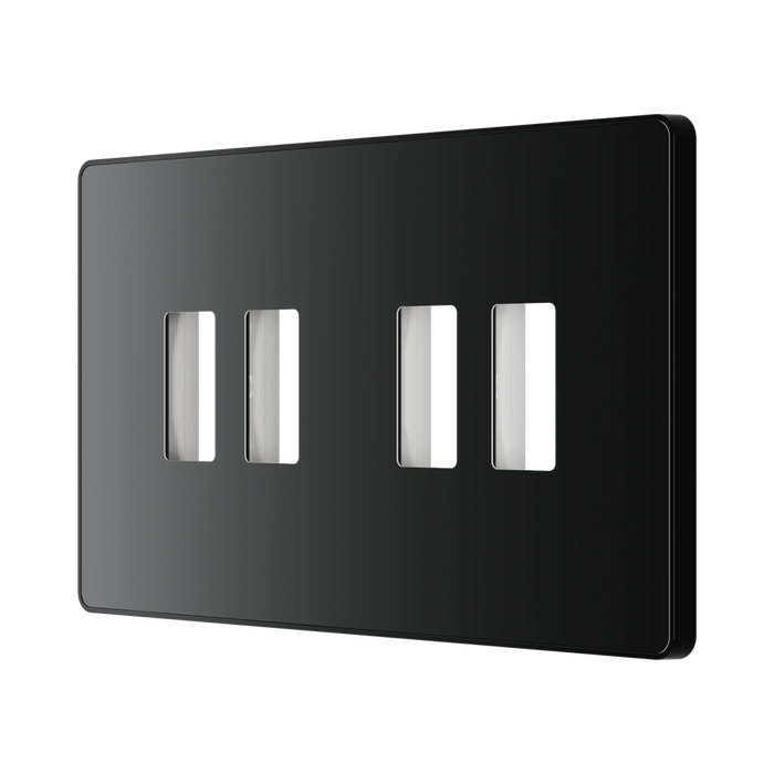 BG GridLite Evolve Black Chrome 4G Grid Plate MPCDBC4B – angled view