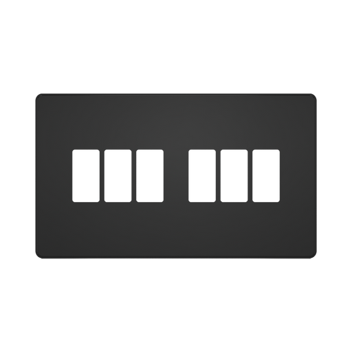 BG GridLite Evolve Black Chrome 6G Grid Plate MPCDBC6B – front view