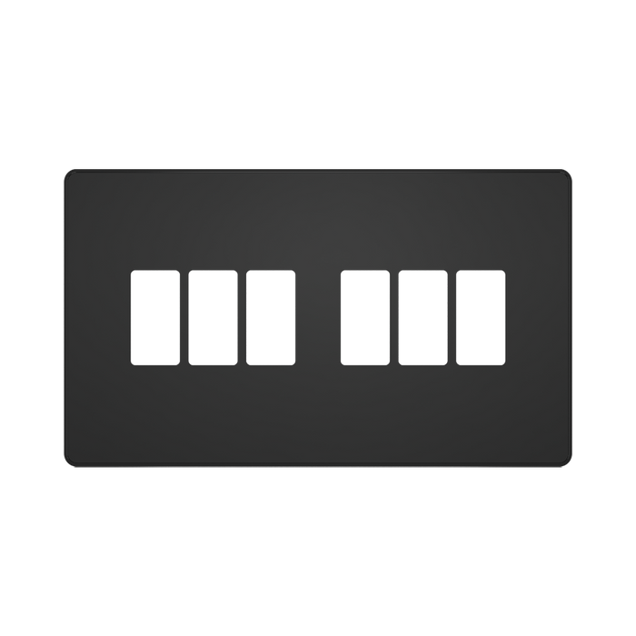 BG GridLite Evolve Black Chrome 6G Grid Plate MPCDBC6B – front view