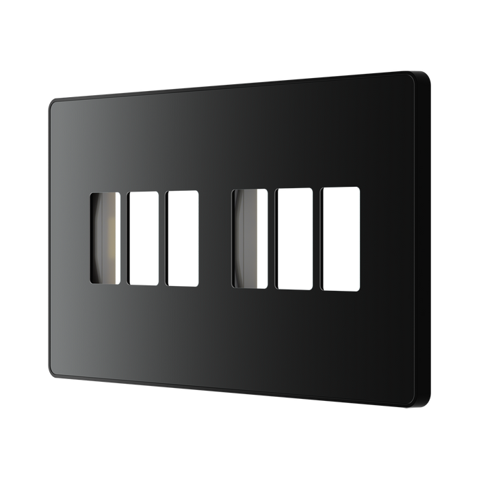 BG GridLite Evolve Black Chrome 6G Grid Plate MPCDBC6B – angled view