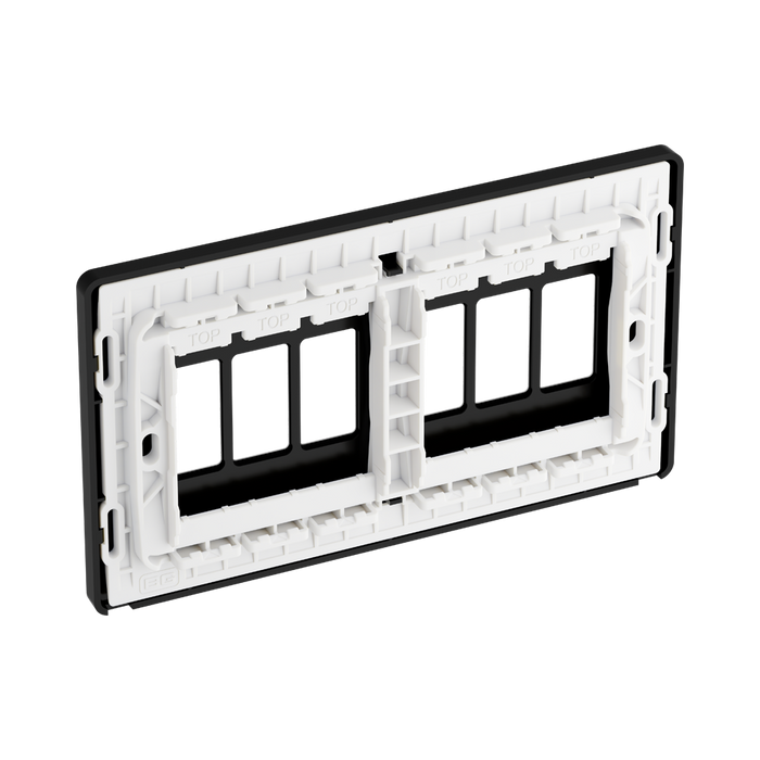 BG GridLite Evolve Black Chrome 6G Grid Plate MPCDBC6B – side view