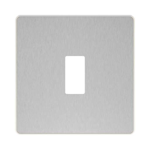 BG GridLite Evolve Brushed Steel 1G Grid Plate MPCDBS1W – front view