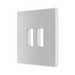 BG GridLite Evolve Brushed Steel 2G Grid Plate MPCDBS2W – angled view