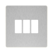 BG GridLite Evolve Brushed Steel 3G Grid Plate MPCDBS3W – front view
