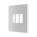 BG GridLite Evolve Brushed Steel 3G Grid Plate MPCDBS3W – angled view