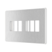 BG GridLite Evolve Brushed Steel 6G Grid Plate MPCDBS6W – angled view