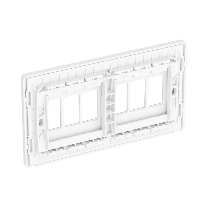 BG GridLite Evolve Brushed Steel 6G Grid Plate MPCDBS6W – side view