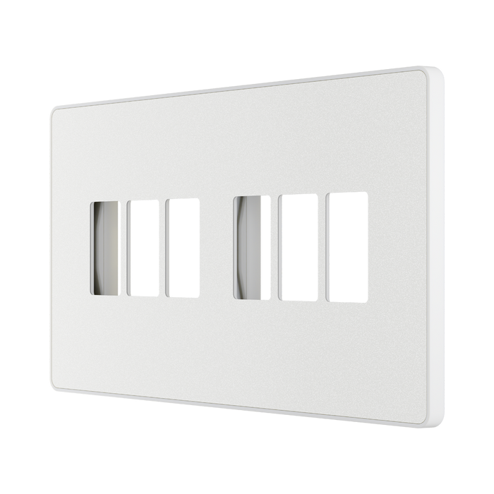 BG GridLite Evolve Pearlescent White 6G Grid Plate MPCDCL6W – angled view