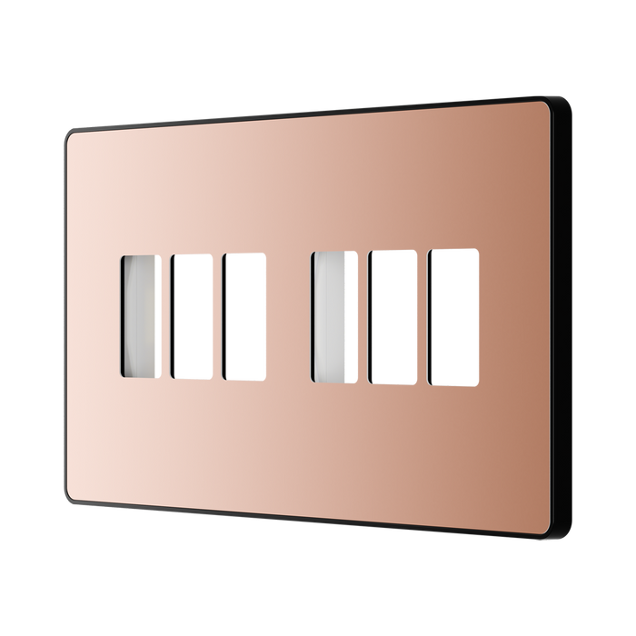 BG GridLite Evolve Polished Copper 6G Grid Plate MPCDCP6B – angled view