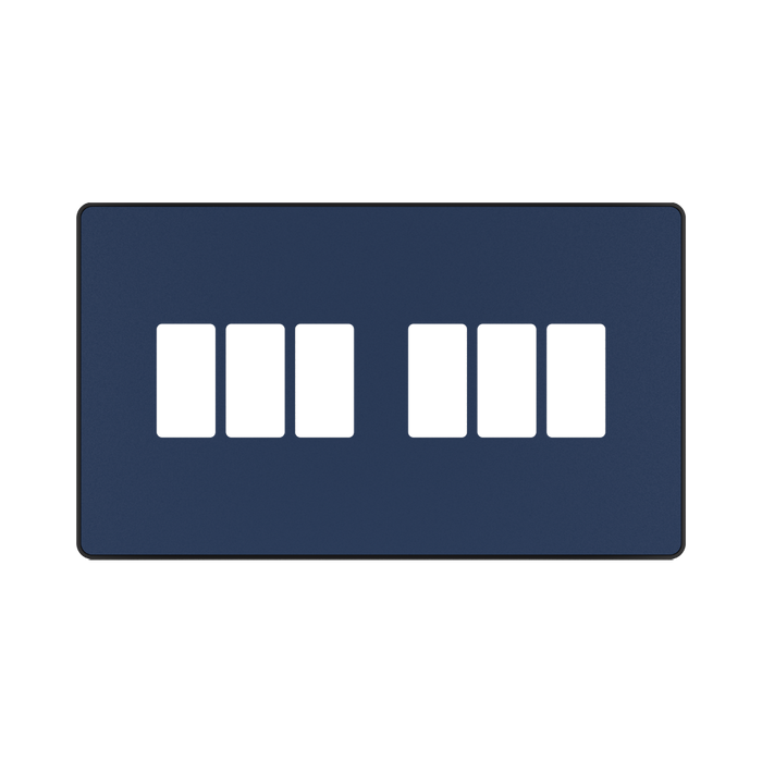 BG GridLite Evolve Dark Blue 6G Grid Plate MPCDDB6B – front view