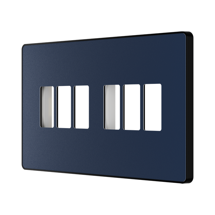 BG GridLite Evolve Dark Blue 6G Grid Plate MPCDDB6B – angled view