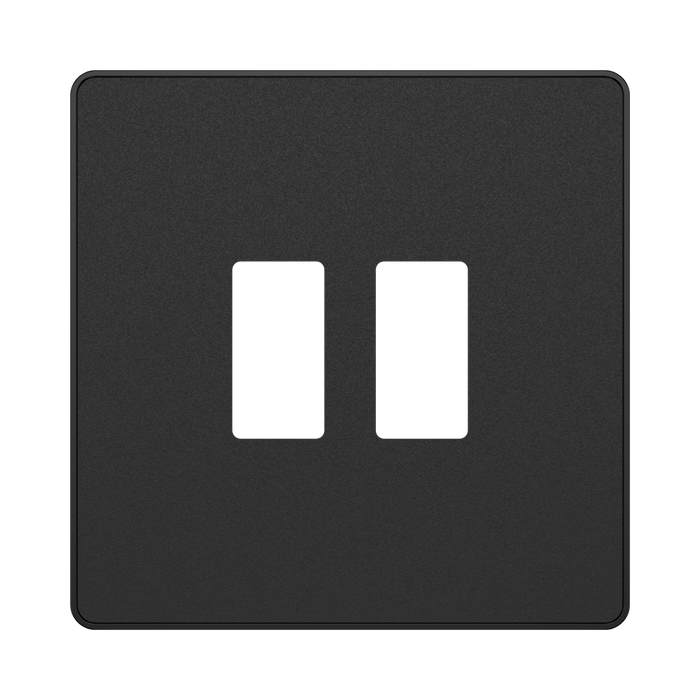 BG GridLite Evolve Matt Black 2G Grid Plate MPCDMB2B – front view