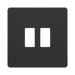 BG GridLite Evolve Matt Black 2G Grid Plate MPCDMB2B – front view
