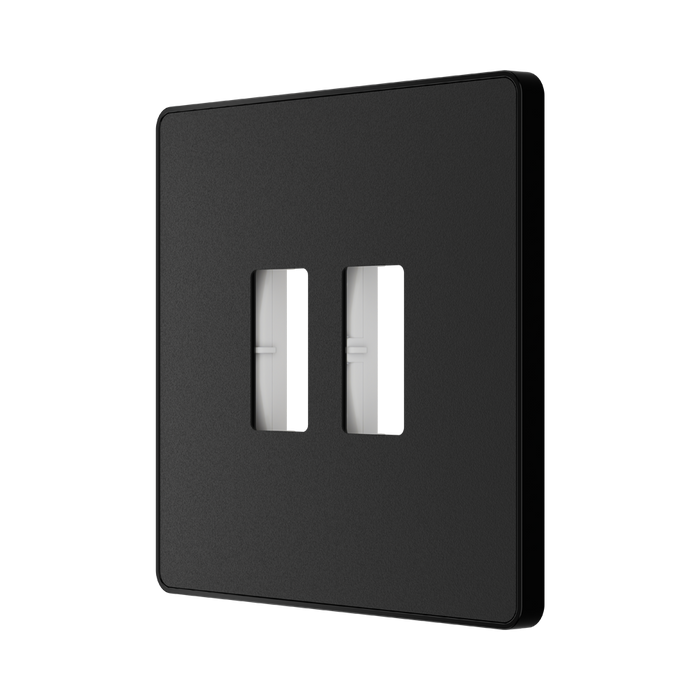 BG GridLite Evolve Matt Black 2G Grid Plate MPCDMB2B – angled view