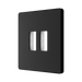 BG GridLite Evolve Matt Black 2G Grid Plate MPCDMB2B – angled view