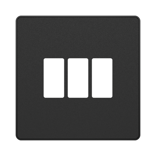 BG GridLite Evolve Matt Black 3G Grid Plate MPCDMB3B – front view