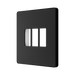 BG GridLite Evolve Matt Black 3G Grid Plate MPCDMB3B – angled view