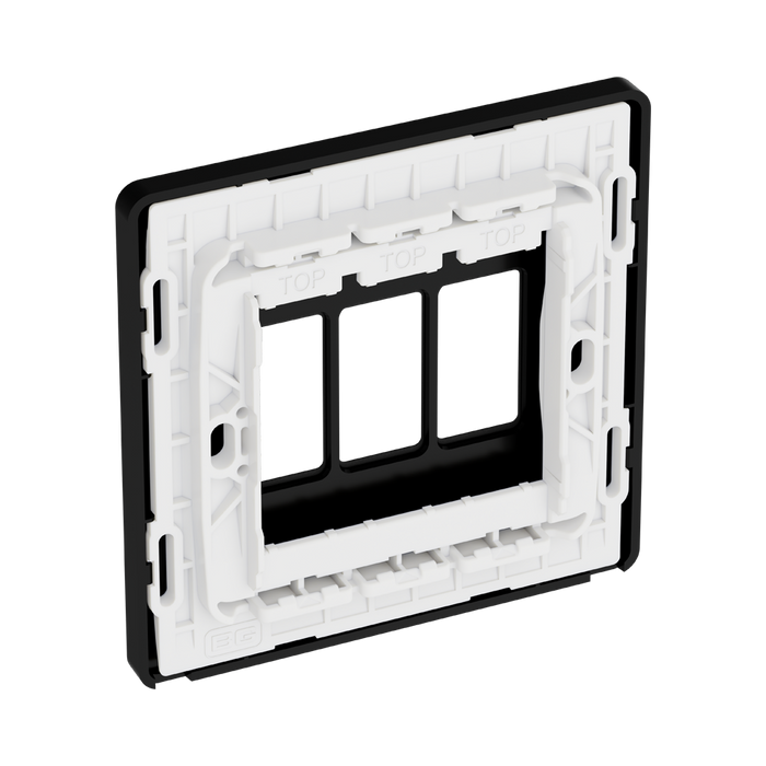 BG GridLite Evolve Matt Black 3G Grid Plate MPCDMB3B – side view