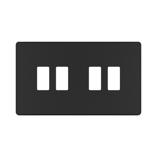 BG GridLite Evolve Matt Black 4G Grid Plate MPCDMB4B – front view