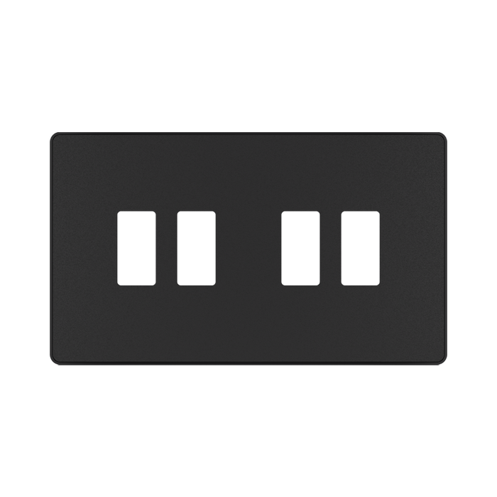 BG GridLite Evolve Matt Black 4G Grid Plate MPCDMB4B – front view
