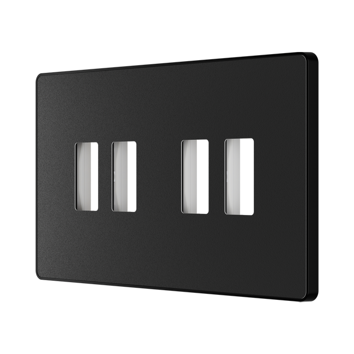 BG GridLite Evolve Matt Black 4G Grid Plate MPCDMB4B – angled view