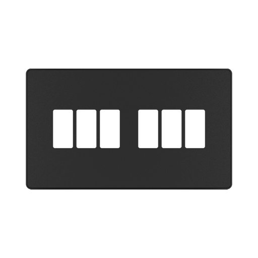 BG GridLite Evolve Matt Black 6G Grid Plate MPCDMB6B – front view