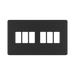 BG GridLite Evolve Matt Black 6G Grid Plate MPCDMB6B – front view