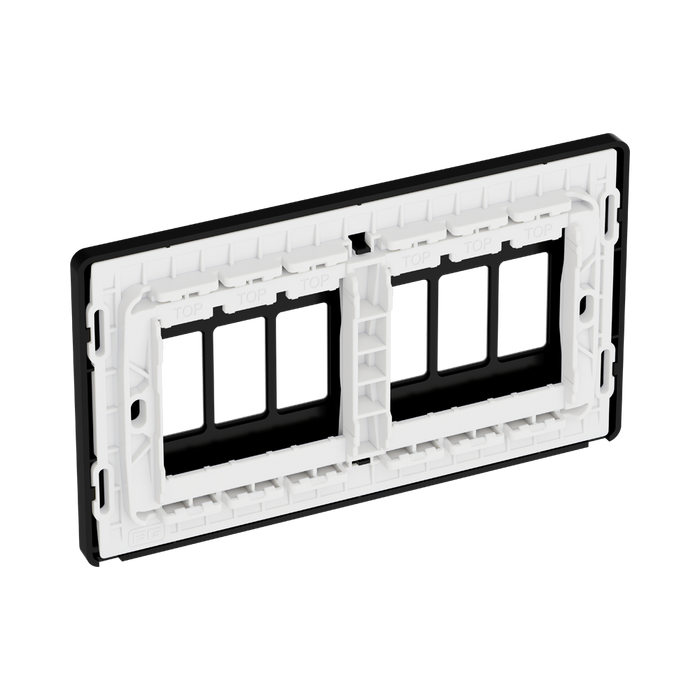 BG GridLite Evolve Matt Black 6G Grid Plate MPCDMB6B – side view