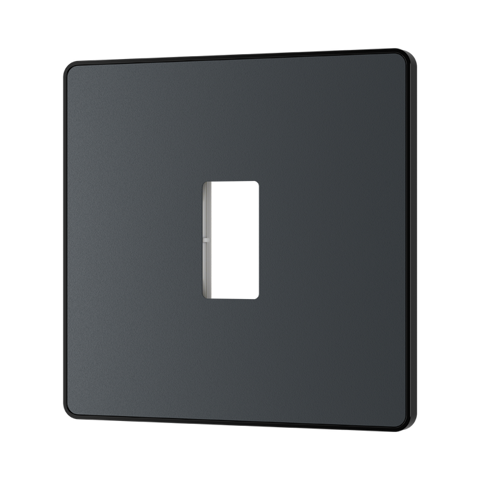 BG GridLite Evolve Matt Grey 1G Grid Plate MPCDMG1B – angled view