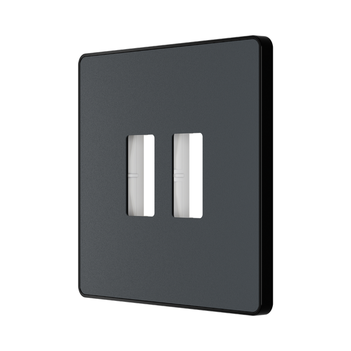 BG GridLite Evolve Matt Grey 2G Grid Plate MPCDMG2B – angled view
