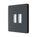 BG GridLite Evolve Matt Grey 2G Grid Plate MPCDMG2B – angled view