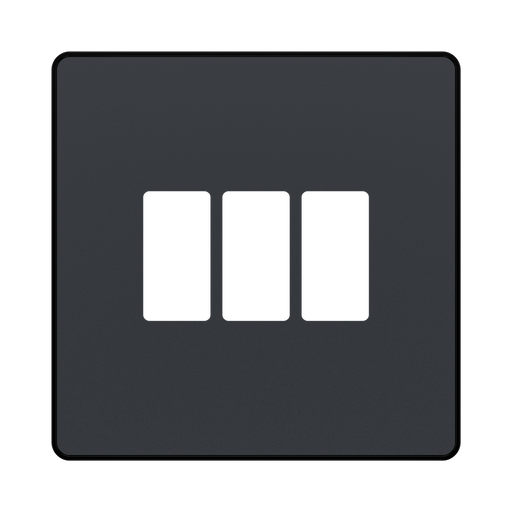BG GridLite Evolve Matt Grey 3G Grid Plate MPCDMG3B – front view