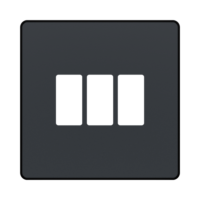 BG GridLite Evolve Matt Grey 3G Grid Plate MPCDMG3B – front view